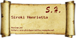 Siroki Henrietta névjegykártya