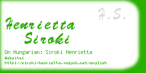 henrietta siroki business card